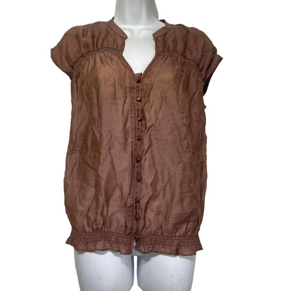 ann taylor loft button up boho peasant blouse Size XS